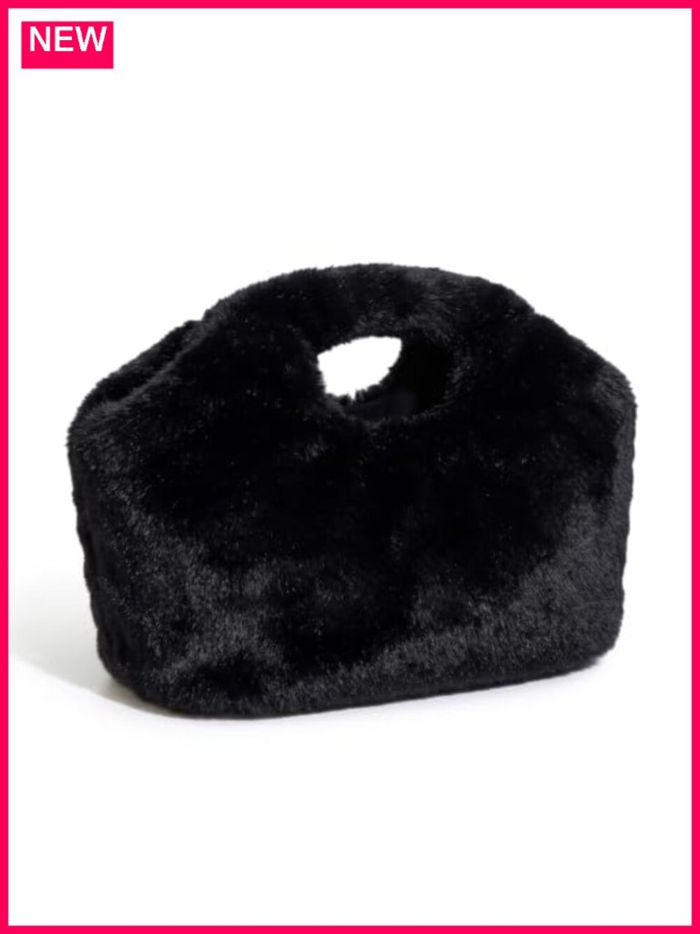 Fuzzy Faux Fur Dumpling Clutch Purse Y2K Furry Plush Evening Bag